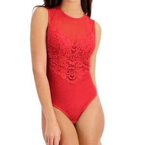 🌸4for25🌸 INC International Concepts Red Lace Bodysuit